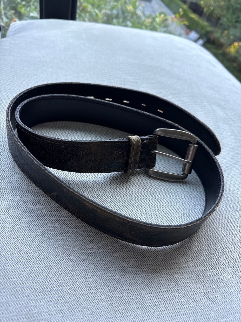 Bed Stu Cobbler Series Leather Belt Size 38 Distressed